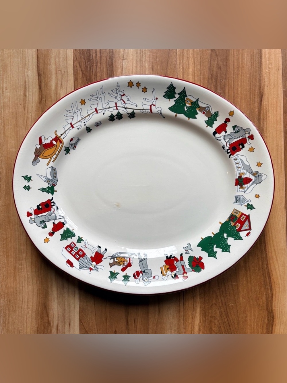 Family Christmas by Cuthbertson Oval Christmas Serving Platter